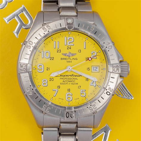 breitling superocean yellow dial a17345|breitling superocean chronometre automatic.